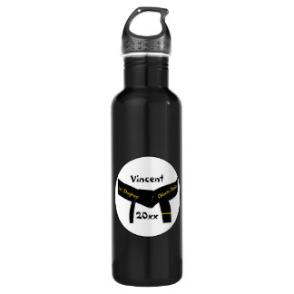 Martial Arts First Degree Black Belt Stainless Steel Water Bottle