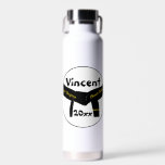 Martial Arts First Degree Black Belt Water Bottle<br><div class="desc">Congratulate or commemorate the achievement of your martial artist when you personalize the Martial Arts First Degree Black Belt Water Bottle. Perfect gift idea for a black belt rank promotion test or exam in karate, taekwondo, kung fu, judo or jiu jitsu. This customizable 1st degree black belt insulated metal water...</div>