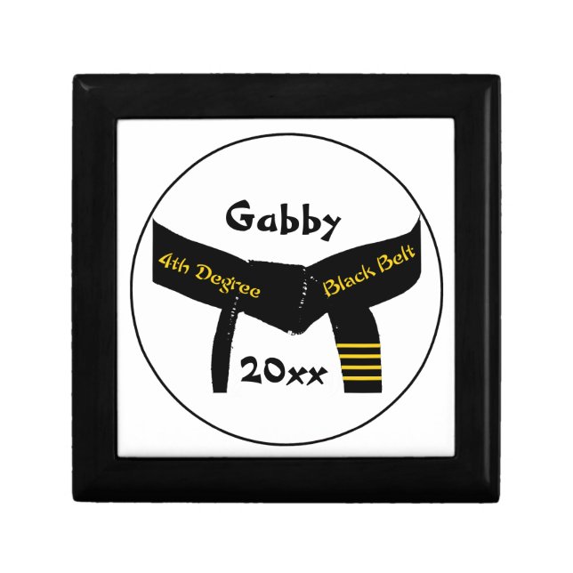 Martial Arts Fourth Degree Black Belt Jewelry Box (Front)