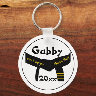 Martial Arts Fourth Degree Black Belt Keychain