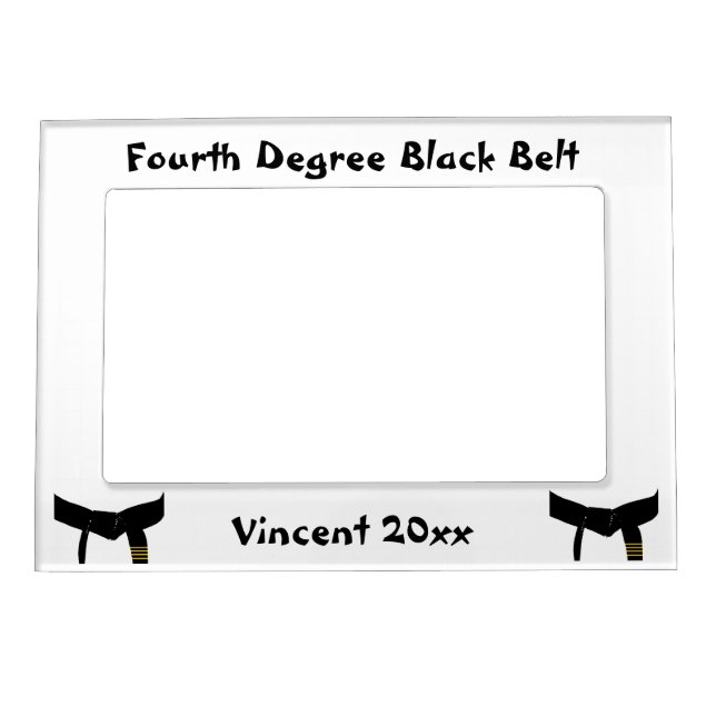 Martial Arts Fourth Degree Black Belt Magnetic Photo Frame (Front)