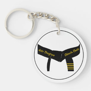 Martial Arts Fourth Degree Black Belt Photo Keychain