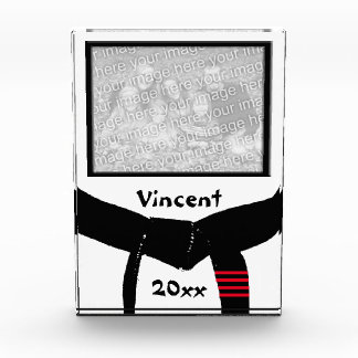 Martial Arts Fourth Degree Black Belt Red Stripe Acrylic Award