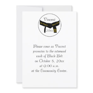 Martial Arts Fourth Degree Black Belt Test Invite