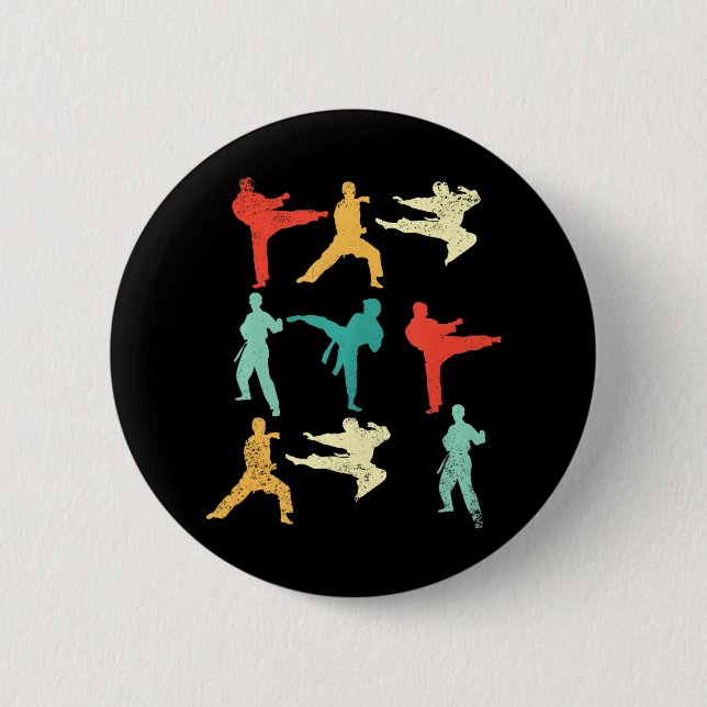 Martial Arts Fun Karate Taekwondo Boxing Button (Front)
