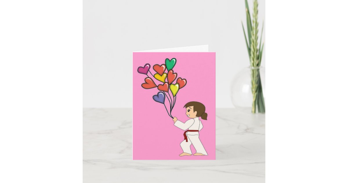 Martial Arts Girl Valentine Cards | Zazzle