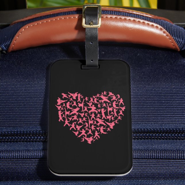 Martial Arts Girls Karate Heart Luggage Tag (Front Insitu 2)