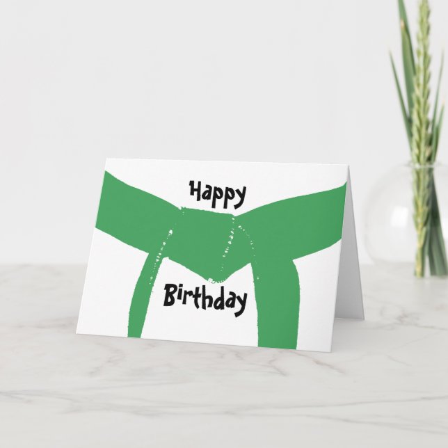Martial Arts Green Belt Birthday Card (Front)