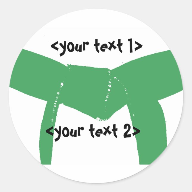 Martial Arts Green Belt Classic Round Sticker (Front)
