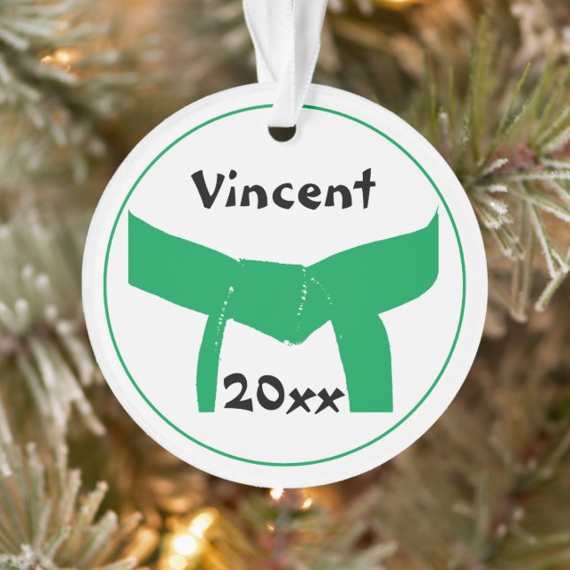 Martial Arts Green Belt Ornament (Tree)