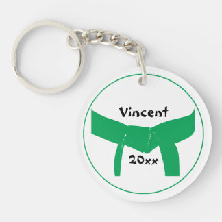 Martial Arts Green Belt Photo Keychain