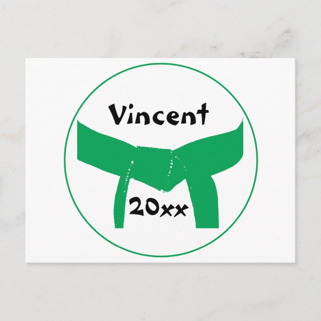 Martial Arts Green Belt Postcard (Front)