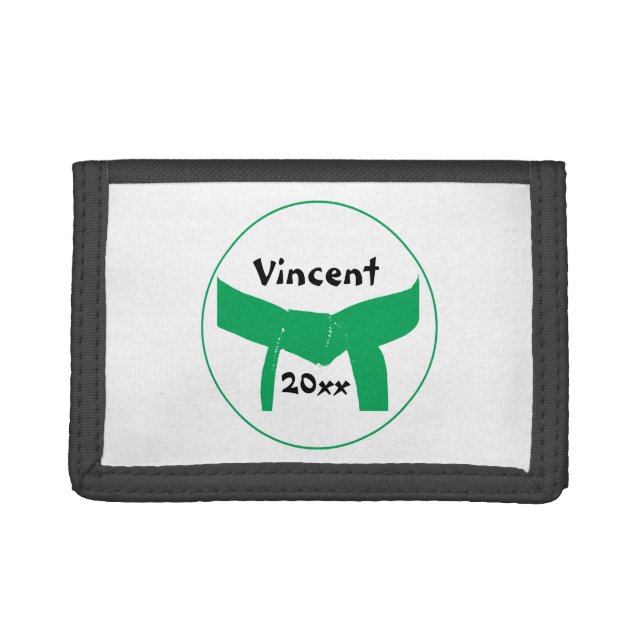 Martial Arts Green Belt Tri-fold Wallet (Front)