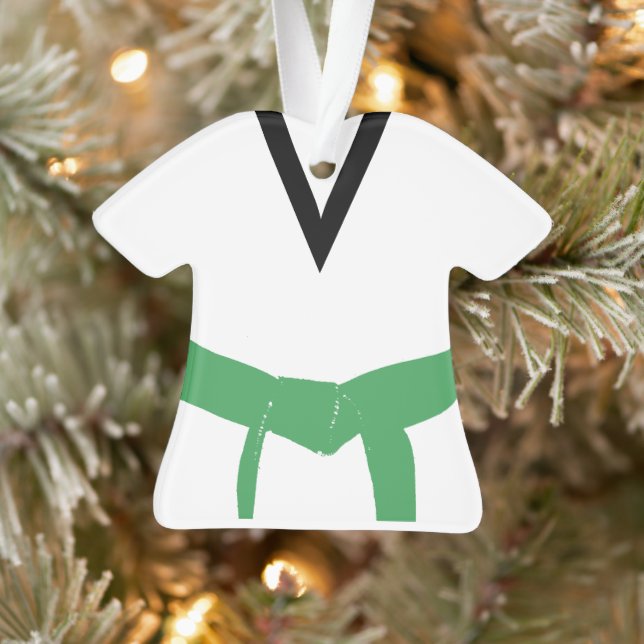 Martial Arts Green Belt Uniform Ornament (Tree)