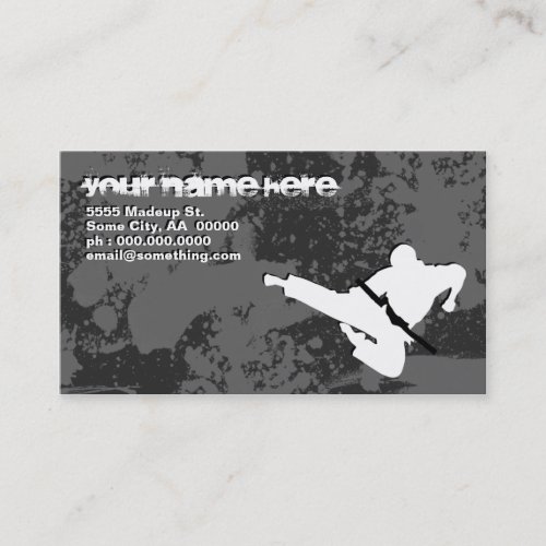 martial arts : grunge silhouettes : business card templates