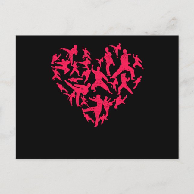Martial Arts Heart Love Training Karate Tae Kwon D Postcard (Front)