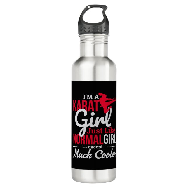 Martial Arts - Im a Karate Girl Stainless Steel Water Bottle (Front)