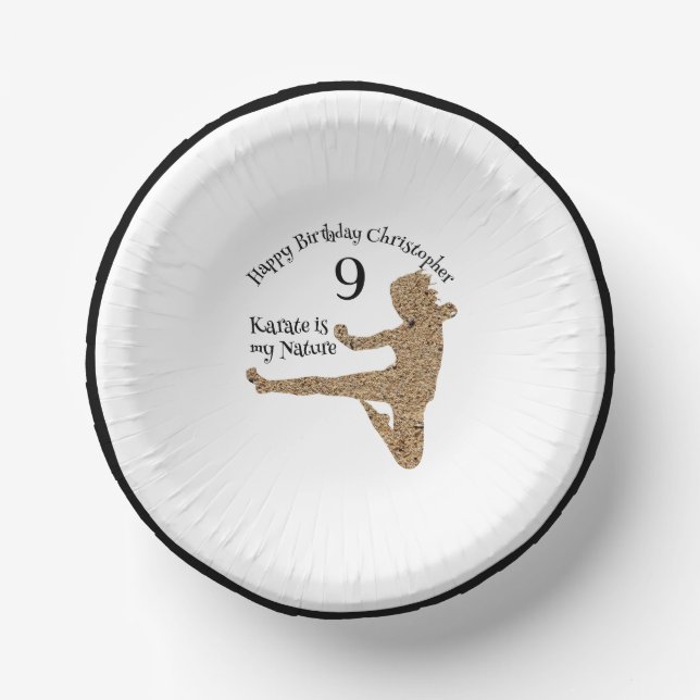 Martial Arts Japan Karate Party Boy Kids Birthday  Paper Bowls (Front)