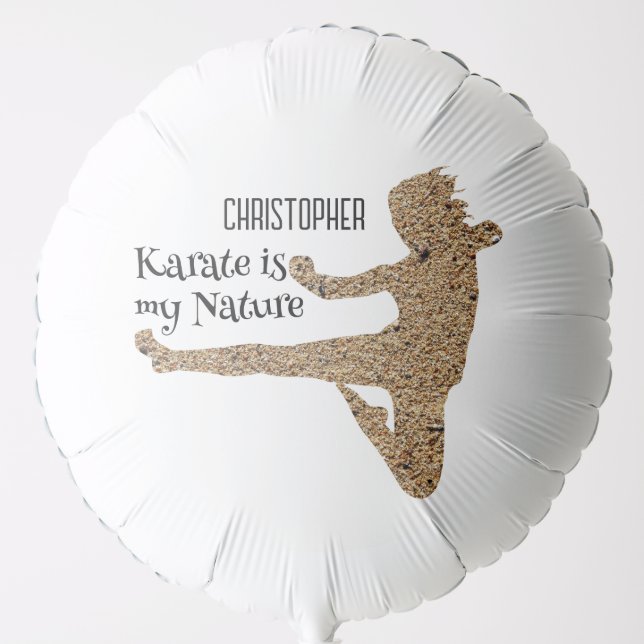 Martial Arts Japan Karate Silhouette Modern Name  Balloon (Front)