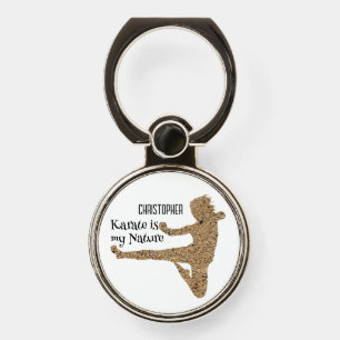 Martial Arts Japan Karate Silhouette Personalized Phone Ring Stand