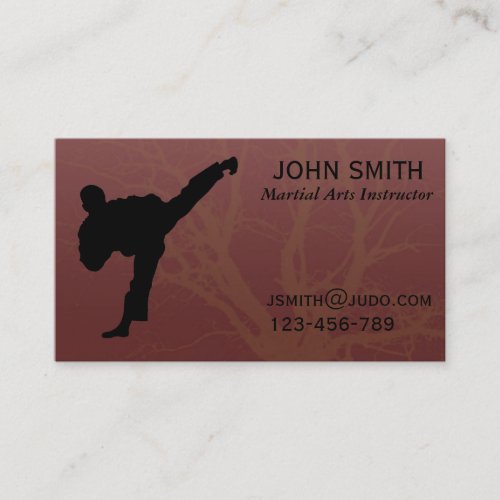 Martial Arts Judo  Karate Tae Kwon Do Instructor Business Card