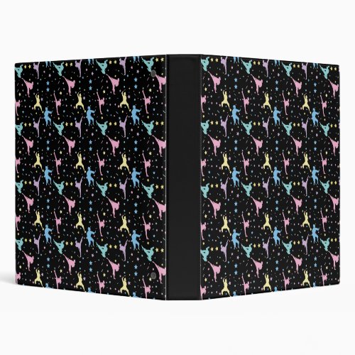 Martial Arts Karate Abstract Stars Sparkles 3 Ring Binder