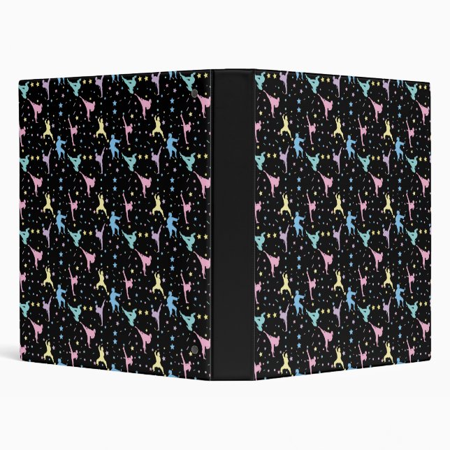 Martial Arts Karate Abstract Stars Sparkles 3 Ring Binder (Background)