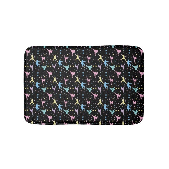 Martial Arts Karate Abstract Stars Sparkles Bath Mat (Front)
