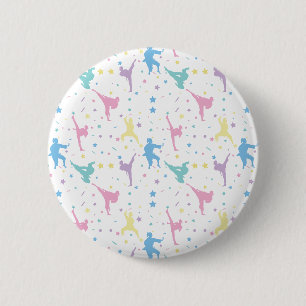 Martial Arts Karate Abstract Stars Sparkles Button