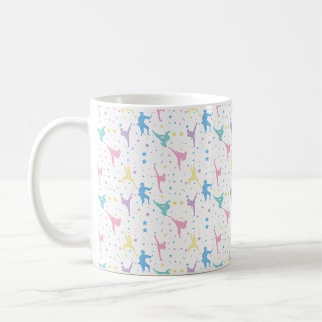 Martial Arts Karate Abstract Stars Sparkles Coffee Mug (Left)