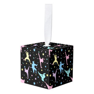 Martial Arts Karate Abstract Stars Sparkles Cube Ornament