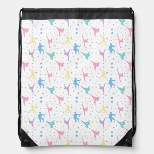 Martial Arts Karate Abstract Stars Sparkles Drawstring Bag