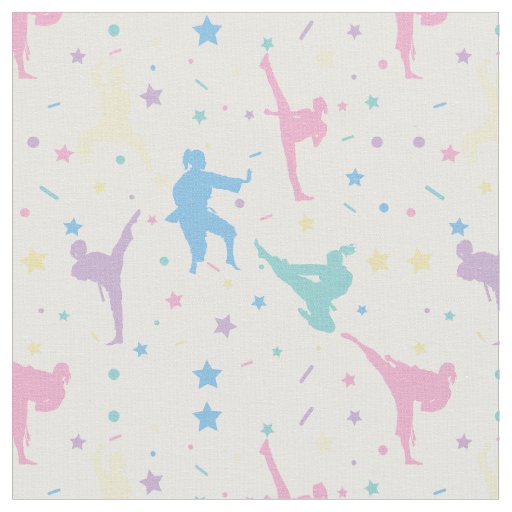 Martial Arts Karate Abstract Stars Sparkles Fabric