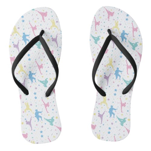 Martial Arts Karate Abstract Stars Sparkles Flip Flops