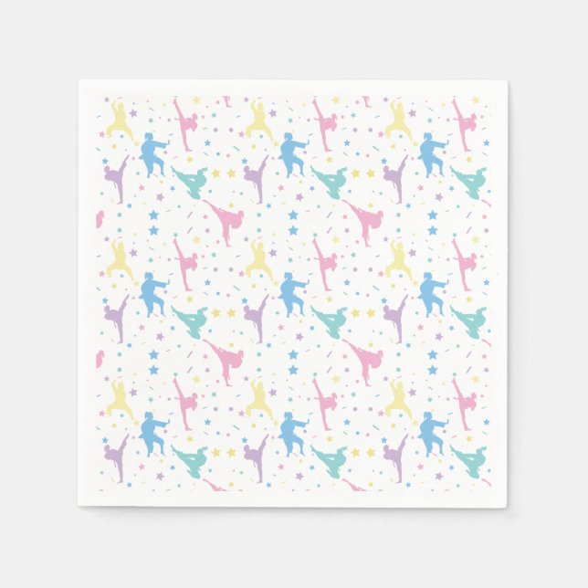 Martial Arts Karate Abstract Stars Sparkles Napkins (Front)
