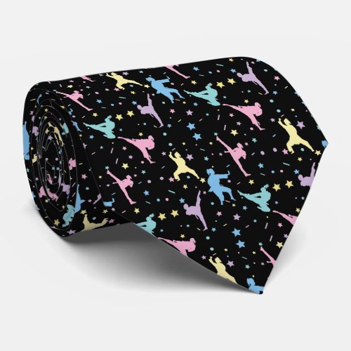 Martial Arts Karate Abstract Stars Sparkles Neck Tie