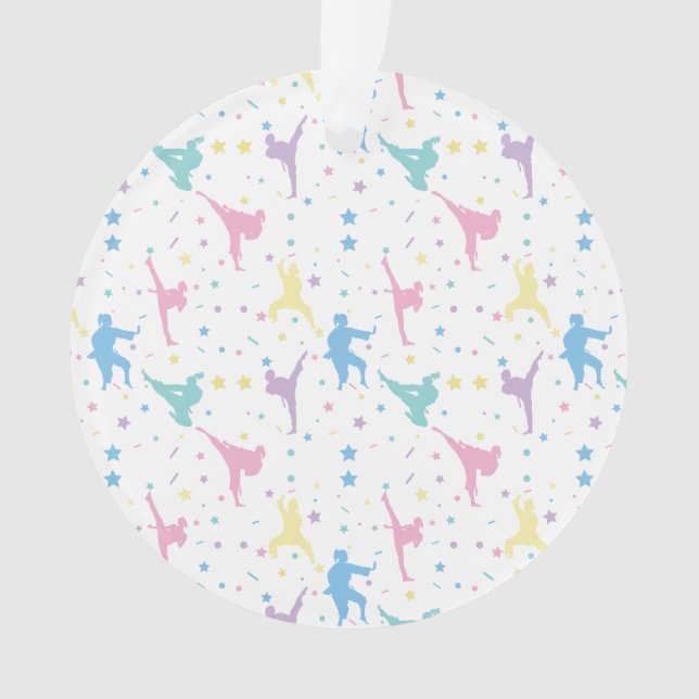 Martial Arts Karate Abstract Stars Sparkles Ornament (Front)