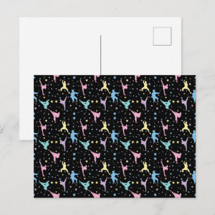 Martial Arts Karate Abstract Stars Sparkles Postcard