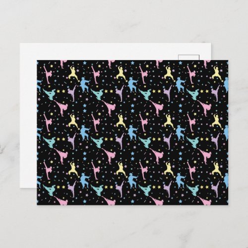 Martial Arts Karate Abstract Stars Sparkles Postcard