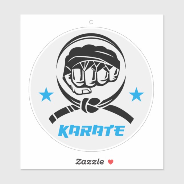 Martial Arts Karate Black Belt Sticker (Sheet)