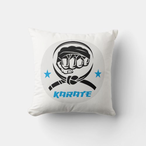 Martial Arts Karate Black Belt Throw Pillow