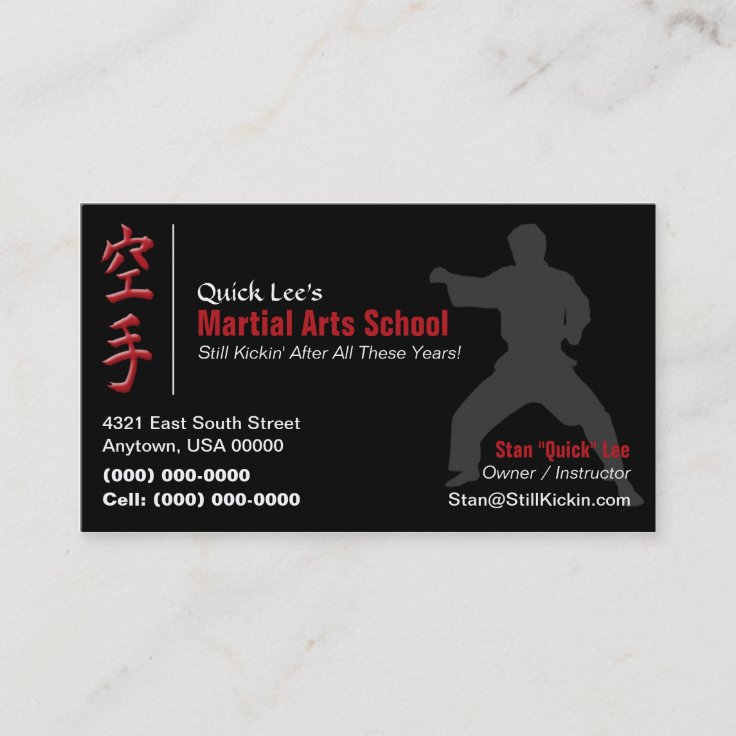 Martial Arts / Karate Business Card Zazzle