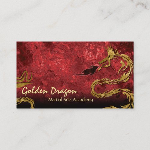 Martial Arts Karate Business Card Golden Dragon