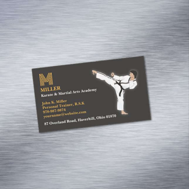 Martial Arts Karate Business Card Magnet (In Situ)