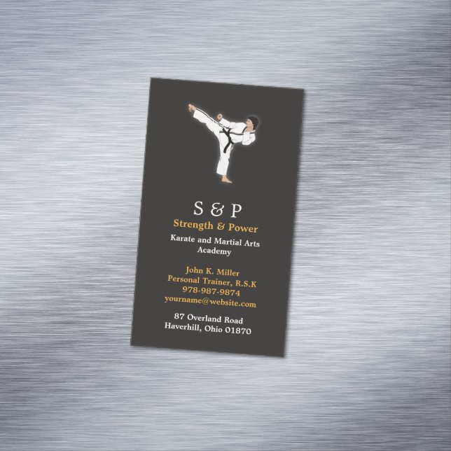 Martial Arts Karate Business Card Magnet (In Situ)
