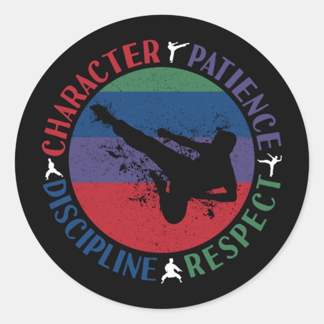 Martial Arts - Karate Core Values Classic Round Sticker (Front)