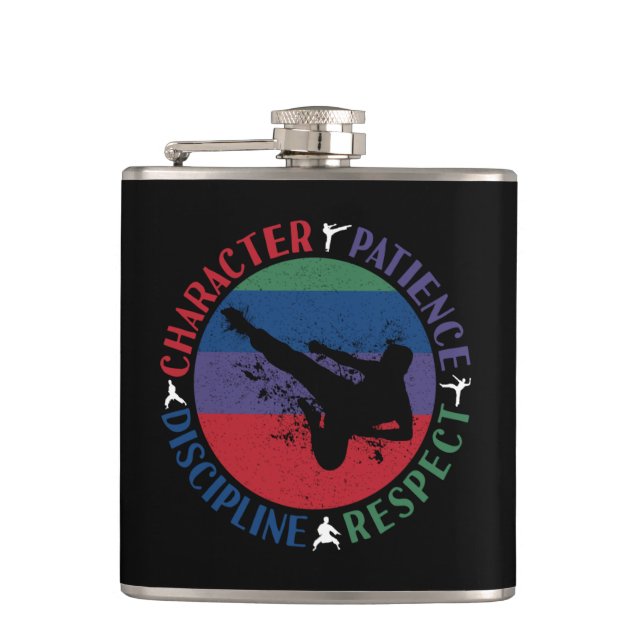 Martial Arts - Karate Core Values Flask (Front)