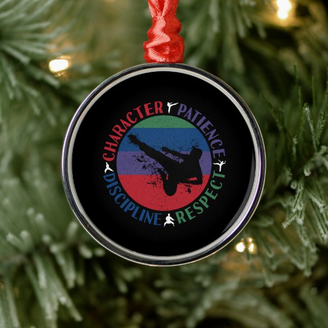 Martial Arts - Karate Core Values Metal Ornament (Tree)