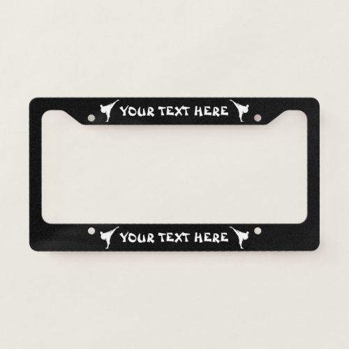 Martial arts karate dojo license plate frame