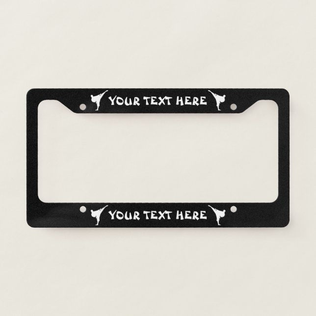 Martial arts karate dojo license plate frame (Front)